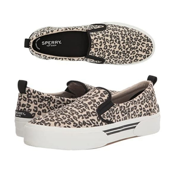 Sperry Leopard Slip Ons Women's Wave Canvas Sneaker 🌟 NWT - Picture 5 of 16